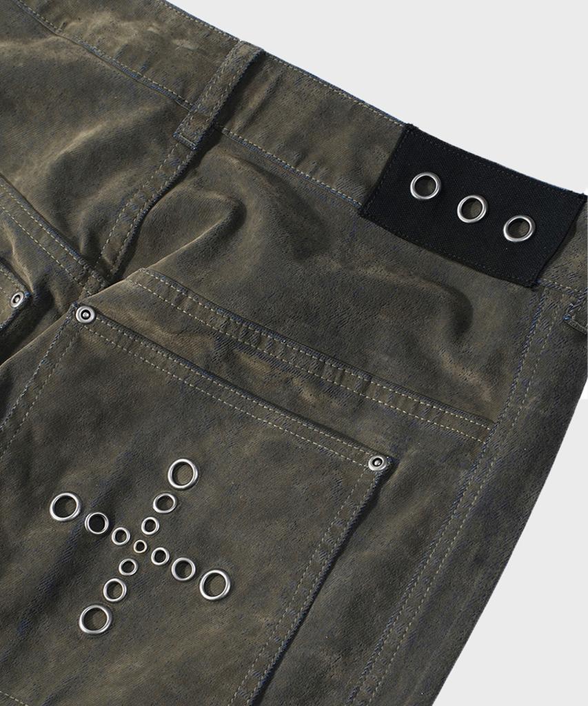 SAINTPAIN Sp Rivet Velvet Denim Pants Khaki