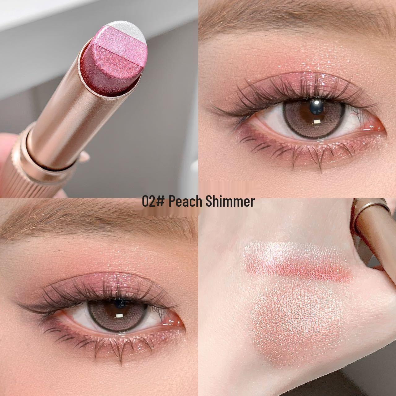 Kakashow Lively Bright Eyes: Three-Color Gradient Eyeshadow Stick with Matte, Shimmer & Pearl Finishes for Beginners 3.5g