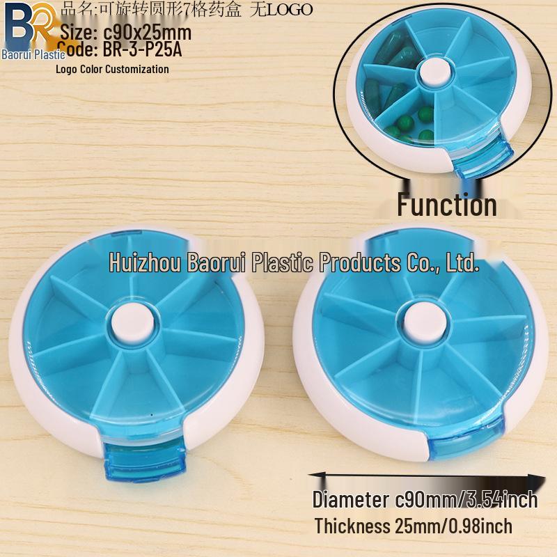 7-Day Round Petal Pill Box: Compact 7-Grid Medicine Organizer for Travel