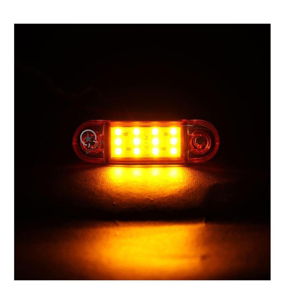 2 st LED Sidomarkeringsljus 12V Vattentät Trailer Positionsljus Bärnsten Universell Ytmontering för Lastbil Trailer Husbil Husvagn Båt Marin