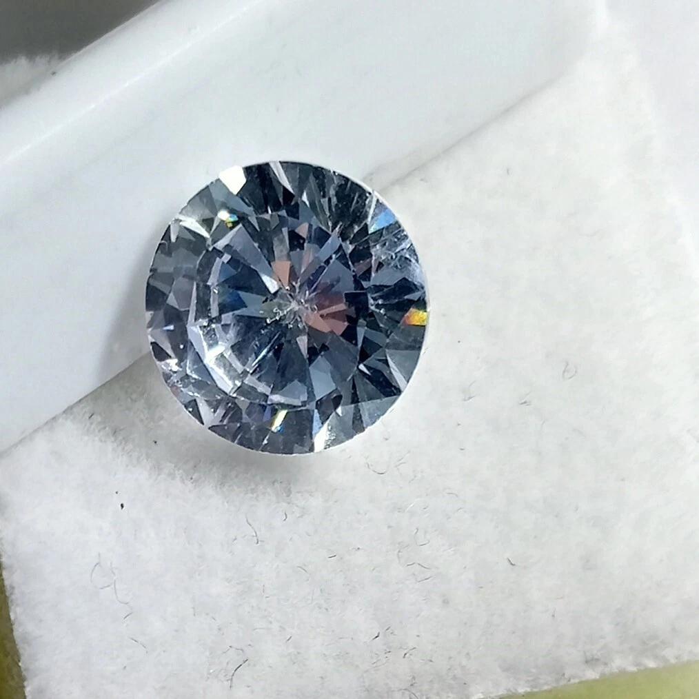 Natural Shiny White Zircon Round Faceted Cut 6-8 Ct Stunning Certified Gemstone