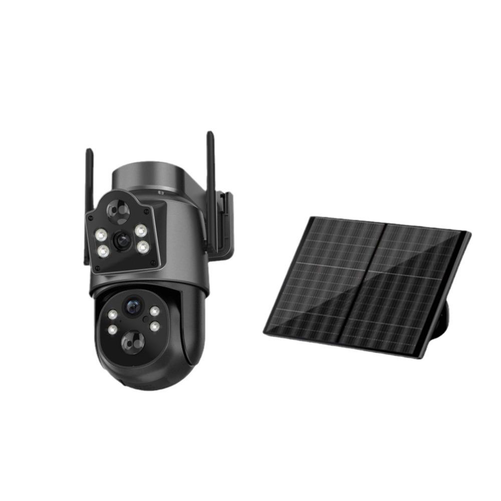 New 4k 8MP Solar Camera with 7800 MAh Battery Dual Lens WIFI IP Camera PIR Human Detection Night Vision Security Surveillance ICSEE