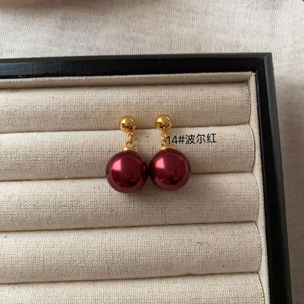 Simple Pearl Earrings Large Earrings Stud Earrings Versatile Fashion Women High-End Celebrity Temperament Light Luxury Earrings