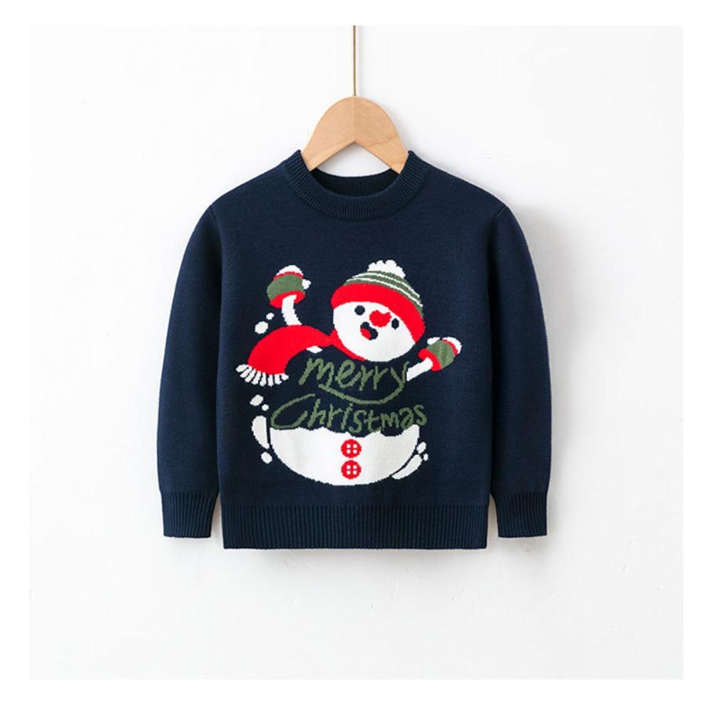 New Children's Christmas Sweater Collection: Girls' and Boys' Autumn/Winter Cartoon Pullover Knitwear