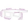Washbasin Top with Mounting Bracket Steel and Solid Oak Wood