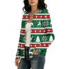 Damen Strickjacke mit langen Ärmeln und Weihnachtsdruck für die Feiertagsparty und den täglichen Gebrauch