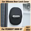 For PEUGEOT 5008 GT 2017- Car Door Shock Absorber Door Lock Protector Silicone Auto Door Lock Latches Cover Accessories