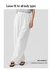 Women's Summer Cotton Wide-Leg Cropped Pants - Solid Color, Comfortable & Slimming Casual Straight-Leg Design
