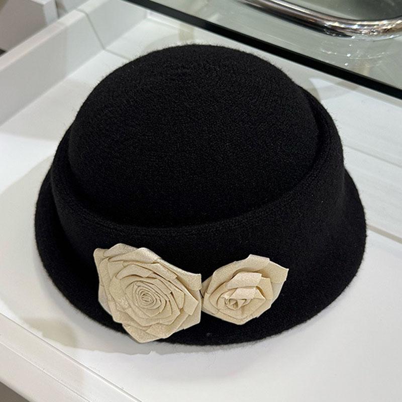 Women Elegant Party Formal Fedora Hat Winter Wool Knitted Warm Cloche Church Hats Fashion Headwear