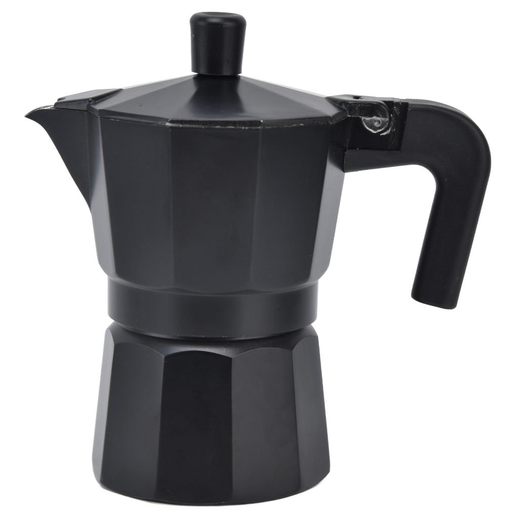Aluminum Moka Stove Coffee Maker Pot High Temperature Resistance Aluminum Coffee Pot Black150ML