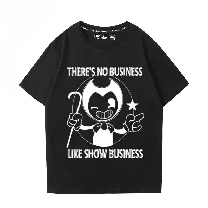 Bendy And The Ink Machine Game Tshirts Cotton Short Sleeve Oneck Female Tshirt Loose Cartoon Graphic Printing T Shirt Unisex