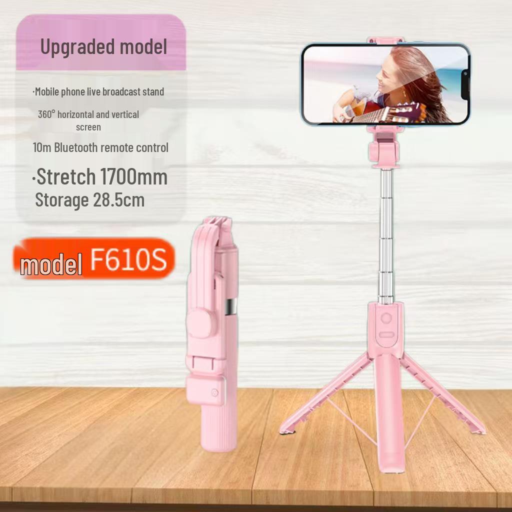 Mini Portable Bluetooth Selfie Stick & Tripod with Remote Control for Live Streaming and Phone Holder