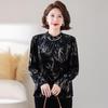 Middle-Aged Women's Floral Long-Sleeve Autumn Top