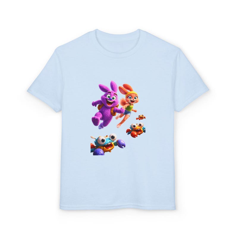 Colorful Cartoon Bunnies and Robots Toddler T-Shirt | Playful Kids Shirt filipzo mili 110