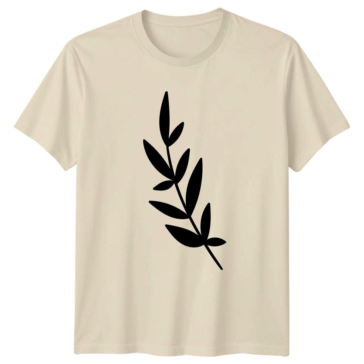 Simple Elegant Botanical Leaf Design T-Shirt Minimalist Plant Botanical Nature XL