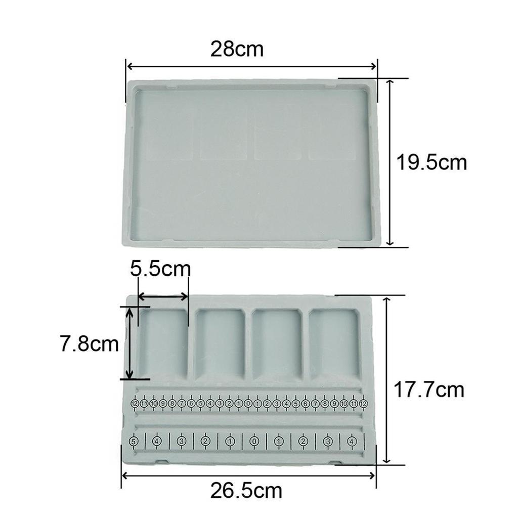 Handmade Flocked Necklace & Bracelet Display Tray with Measuring Scale