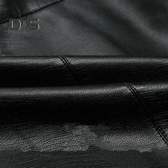 Chaqueta de Hombre Piel Sintética Color Sólido Cuello Alto Suave Grueso Cálido Manga Larga Cremallera Protección del Cuello Motocicleta A Prueba de Viento Chaqueta Fresca Otoño Invierno