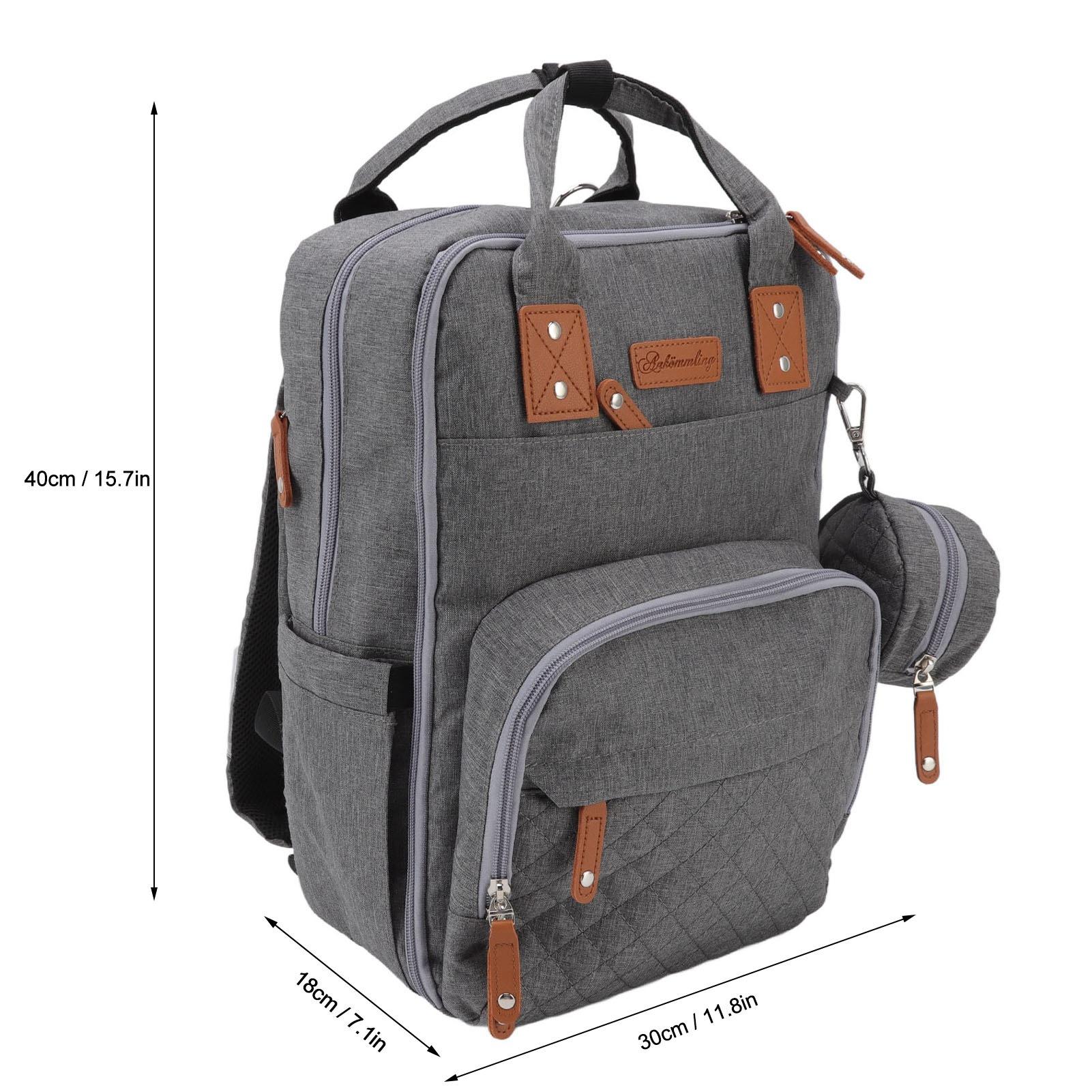 

Diaper Bag Backpack Embroidered Double Shoulder 20L Large Capacity Mummy Backpack Nappy Bag with Stroller Hanging for Mom