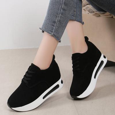 Women's Casual Sports Shoes Solid Color Ultra-light Height-increasing Running Shoes Comfortable and Versatile Daily Casual Shoes