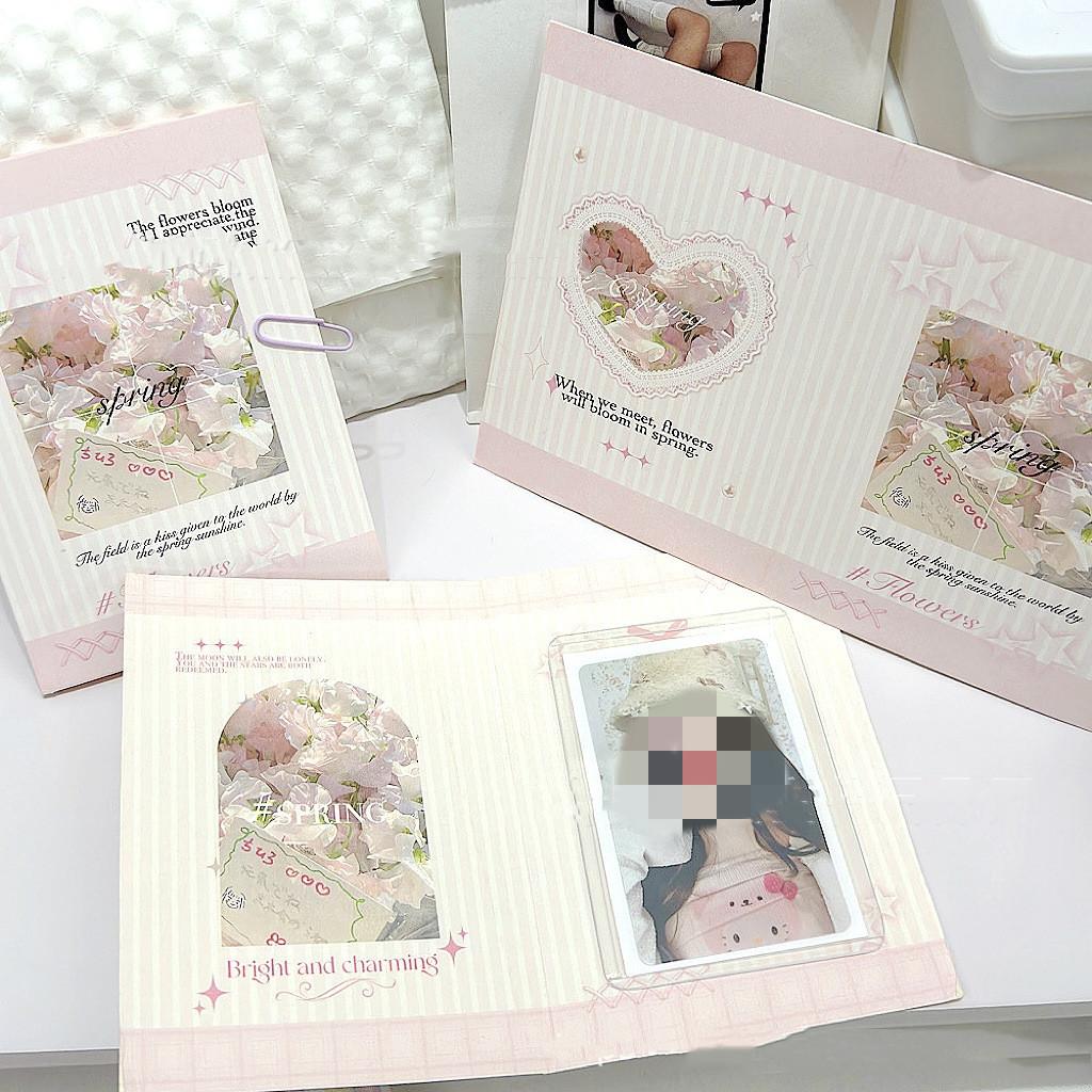 10Pcs Cute Korean Kpop Photocard Holder 3-inch Photocard Back Card Foldable Card Holder Decor Paper Board DIY Packing Material