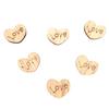 100-Piece Set of 15mm Engraved Rosewood Heart Decorations