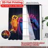 2D Flat Printing  2pcs Dual Neon Controllers Light Filtering Popular Curtains Machine Washable Fabric Curtains Room Decor for