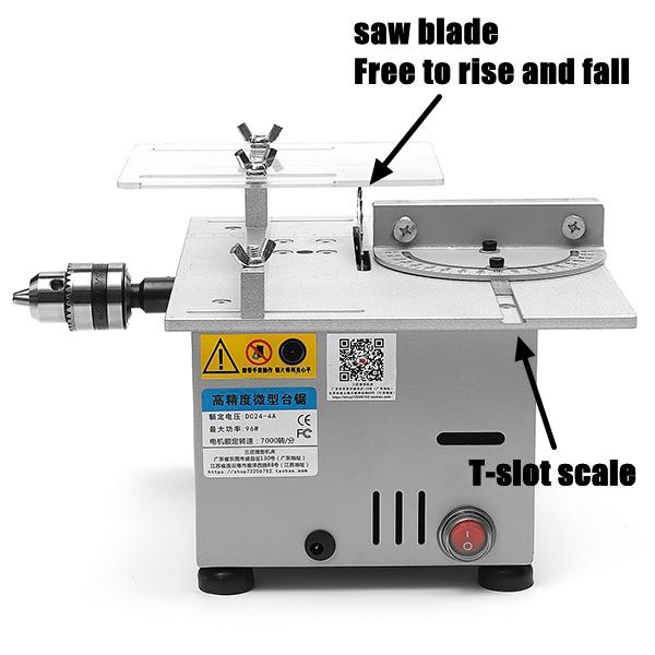 Miniature Precision Small Table Saw DC 12-24V Woodworking Saws Cutting Machine