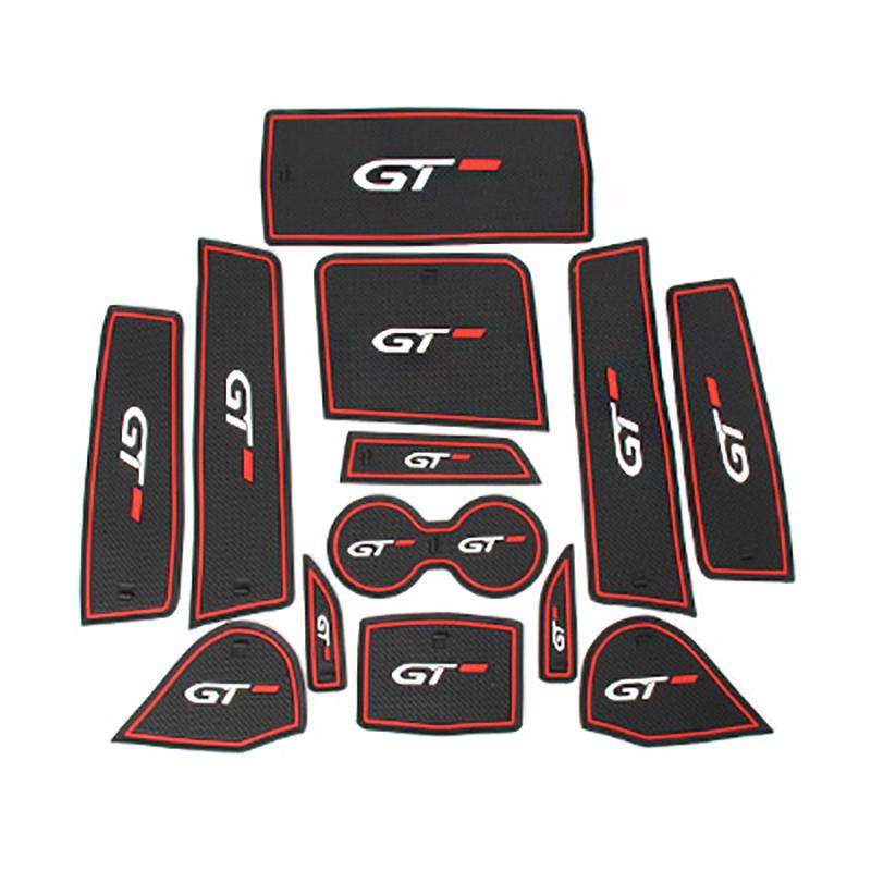 Silica Door Groove Pad Cup Mats Non-Slip Mat For Peugeot 3008 5008 GT 2016 2017 2018      Car Accessories