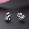 Tancise Silver 925 Heart-shaped Stud Earrings with AAA Zircon    for Women Fashion Fine Wedding Party Jewellery Gifts
