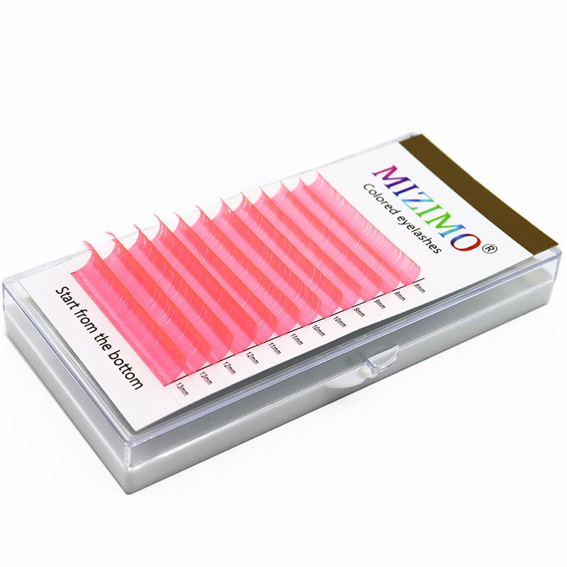 New Fluorescent Pink Colour Single Grafted False Eyelashes Soft Natural 12 Rows of Large Capacity Luminous Eye Makeup Tools