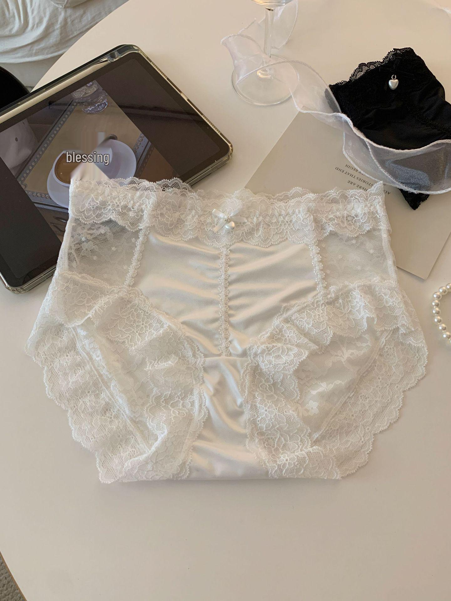 

Женские трусики-слипы из сетки с атласной отделкой и кружевом - Коллекция 2025 XL (120-140 cm) белый