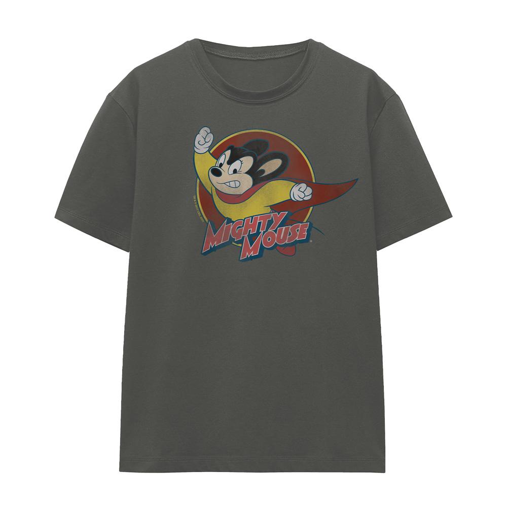 Mighty Mouse Unisex Adult Circle T-Shirt