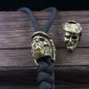 Brass Skull Charm Skull Jewelry Pendant Bead Charm Lanyard Bead Brass Texture Suitable for Bracelets and Keychains