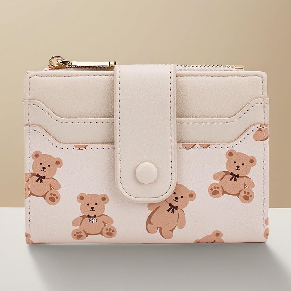 Women's Cross-Border Multi-Card Wallet - Short Buckle Print Coin Purse and Card Holder.