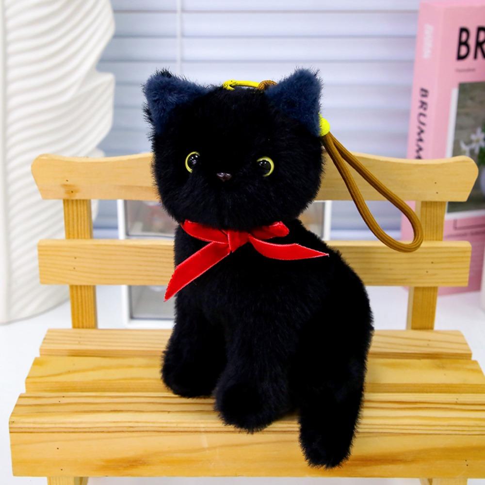 PP Cotton Small Cat Plush Keychain Lifelike Simulated Cat Plush Doll Cat Plush Bag Pendant  Friend