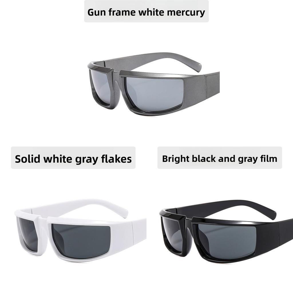 Fashion Y2k Square Sunglasses Uv400 With Black Lenses For Outdoor Activities And Parties