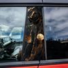 2 pieces, B-pillar car stickers Black, rose, leaves Protective film, suitable for all vehicle models