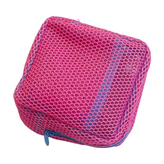 Portable Cosmetic Bag Square Mesh Storage Pouch Zipper Closure Bright Colors Mini Zipper Coin Purse Stationery Case