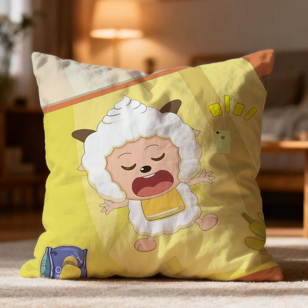 Популярная P-PPleasant Коза и Большой Большой Волк Наволочка Мягкая Стираемая Наволочка Многоцелевая для Дивана Кровати Путешествий Офиса 30cmx30cm