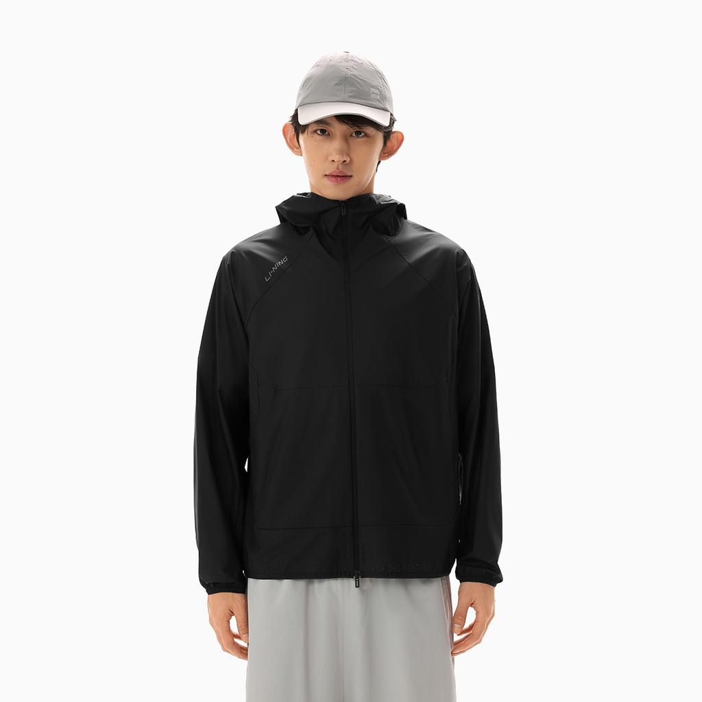 Série Fitness Li Ning Veste à Capuche Fermeture Éclair Douce Décontractée Simple Style Sportif Coupe-vent Vêtement d'extérieur Homme AFDW725-1
