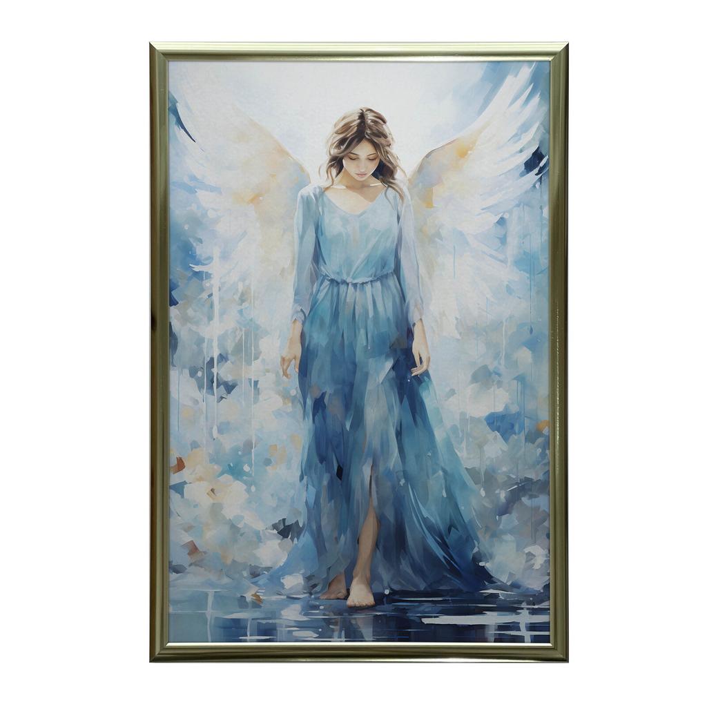 Blue Beauty: Angel Watercolor Blue Beauty: Angel Watercolor, 30X40 Cm, Unframed, Matte Paper 230 Gsm