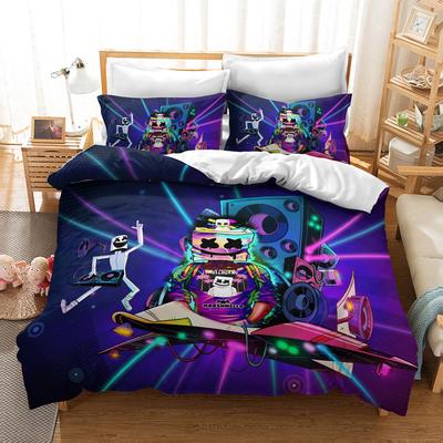 Home Textile Bedding Three-Piece Set 3D Digital Printing Cartoon Marshmallow Quilt Cover Pillowcase