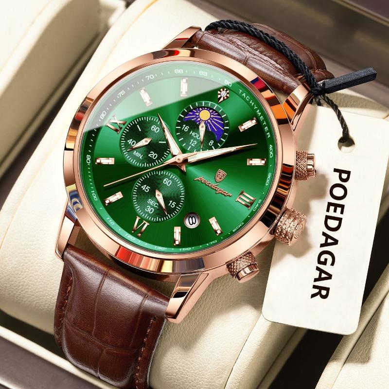 New Top Brand Men's Watch Multi-function Chronograph Quartz Waterproof Luminous Watch