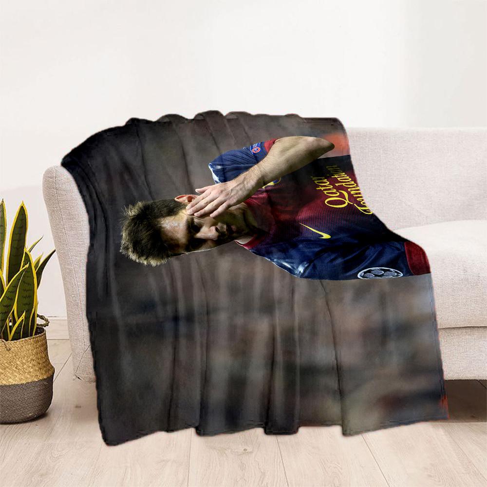 Barcelona's Messi Action Blanket Comfortable Great for Sofa Picnics Office for All Occasions Modern Style Gifts For Family Or Friends