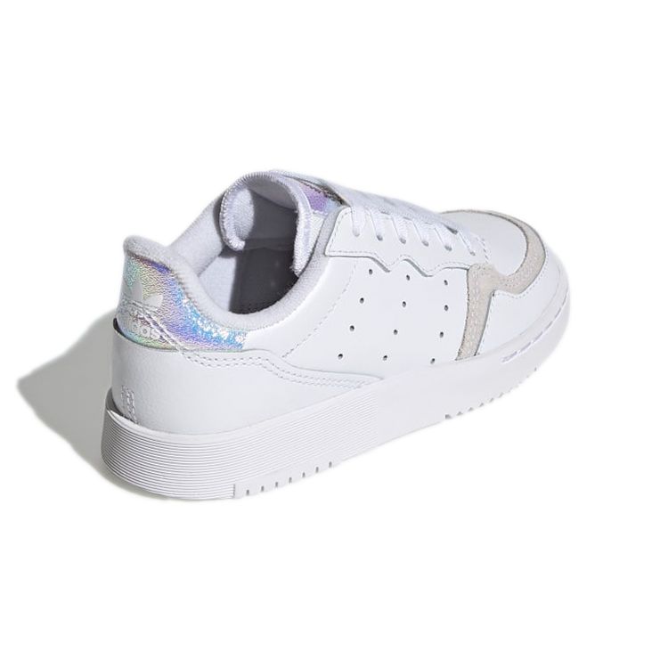 Adidas Originals Super Court Casual Slip-Resistant Shock Absorbing Durable Support Low-Top Kids Sneakers Kids Sneakers White Gray EG9080