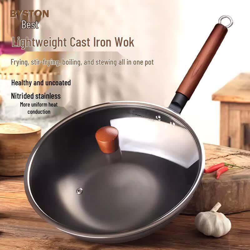 Boshide Uncoated Cast Iron Wok