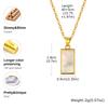 Chamrs Necklace for Women, Nature White Shell Inlay, Dropwater Heart Square Pendant Necklace, Stainless Steel Waterproof Jewelry
