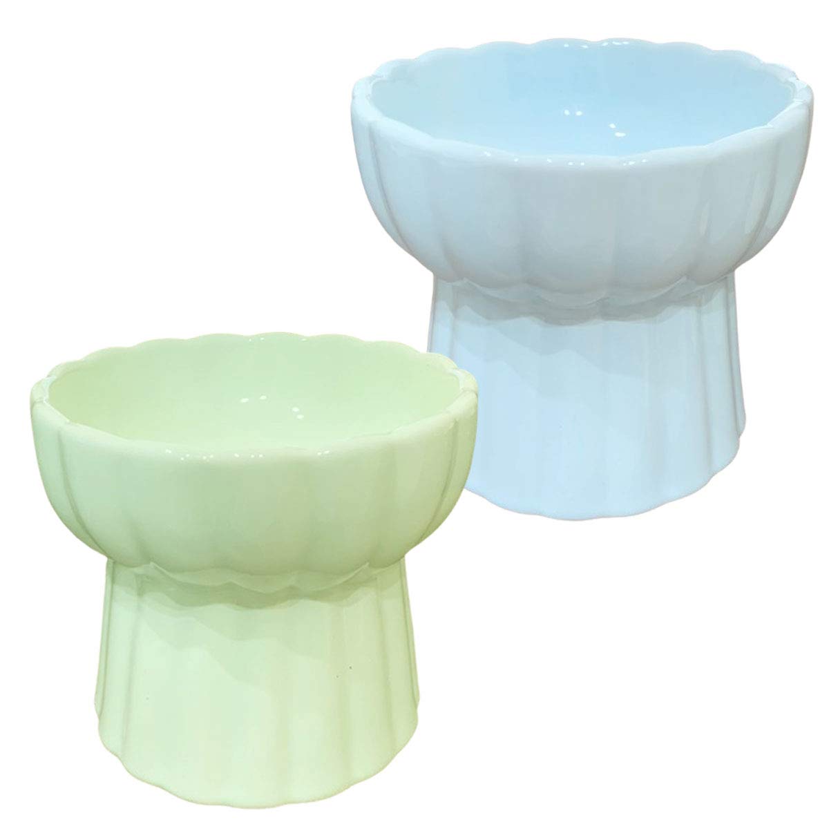 

of iikuru Cat Tableware Ceramic Food Bowl Stand with Legs Easy to Eat Cat Feeding Plate Cat Food Bowl Water Bowl Ceramic Dog Kitten Rice Plate Dish