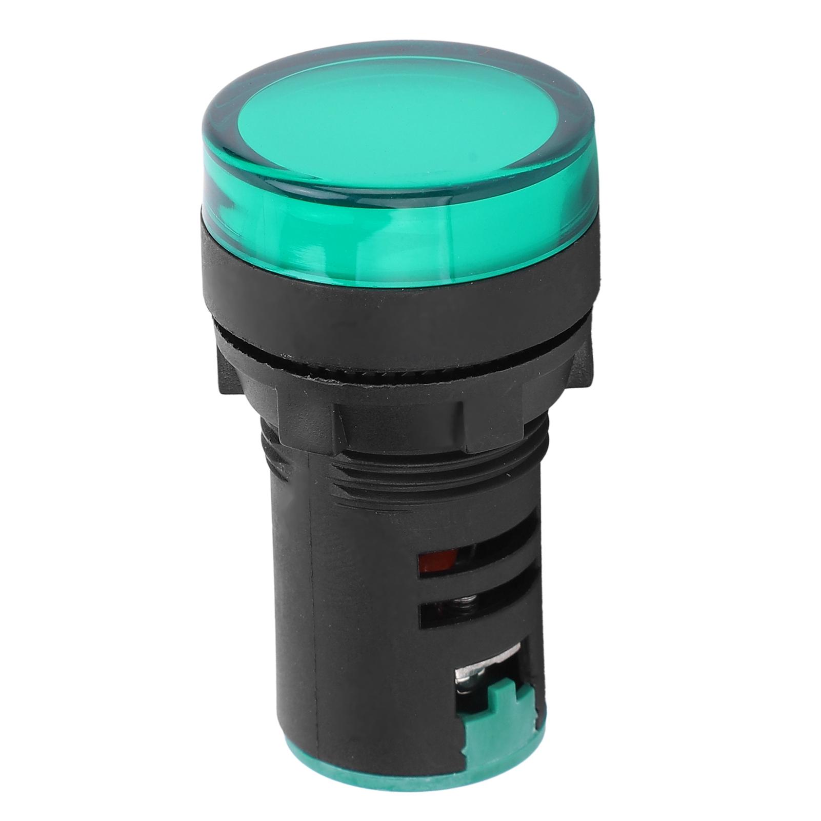 

22 мм зеленая сигнальная лампа, высокая яркость, светодиодный чип, длительный срок службы, сигнальный индикатор, 24 В постоянного тока