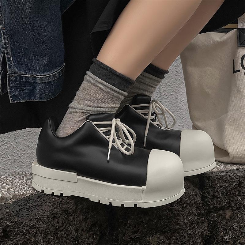 Mickey big head shoes men's and women's round head bread shell shoes platform heightening board shoes sports dad shoes tide 4747-J